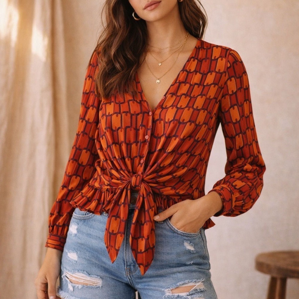 Express NWT retro style tie waist crop top ❤️